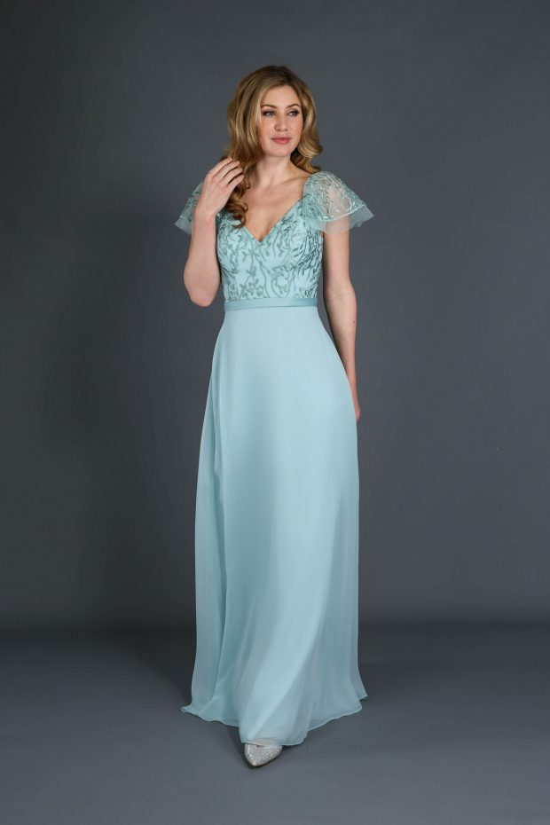 Lace Bodice Chiffon Dress Nieve Couture